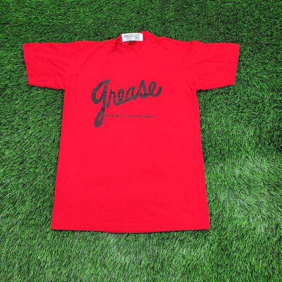 Vintage 1985 Grease Musical Rock Shirt Small 18x25 Crop USA - Picture 1 of 13